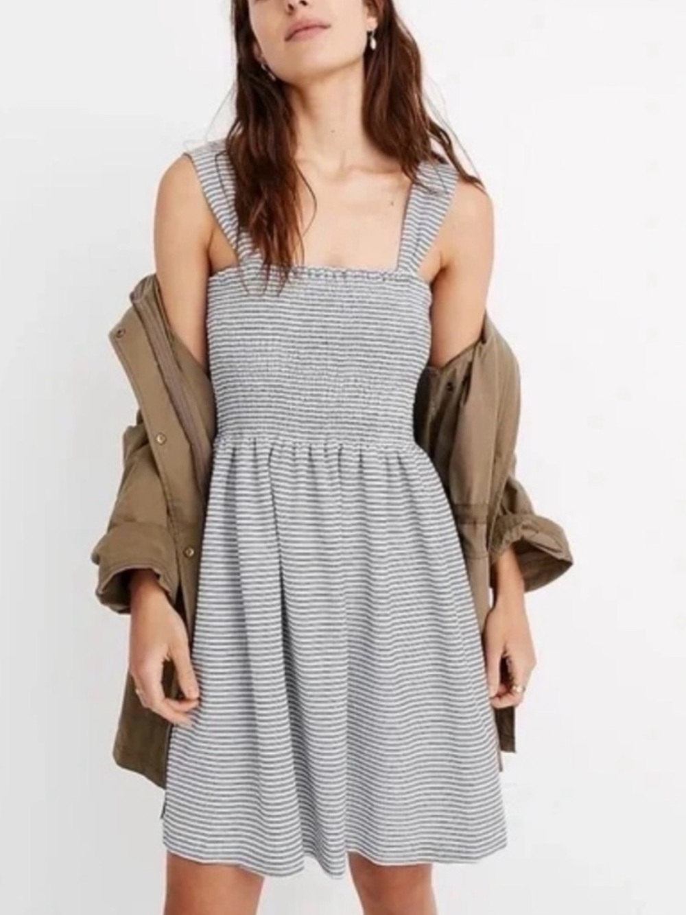 Madewell Texture & Thread Striped Smocked Summer Dress - Mini
